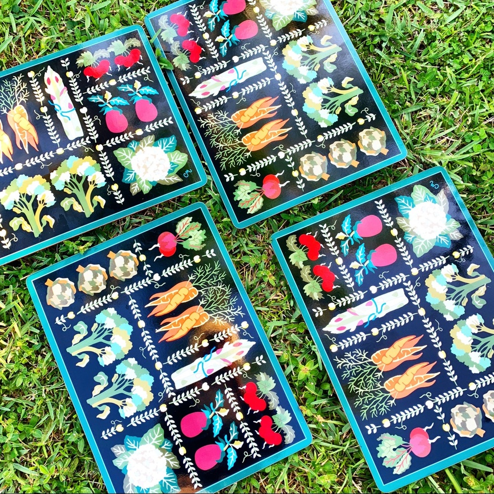RETRO VEGETABLE kitchen table dinning placemats OS